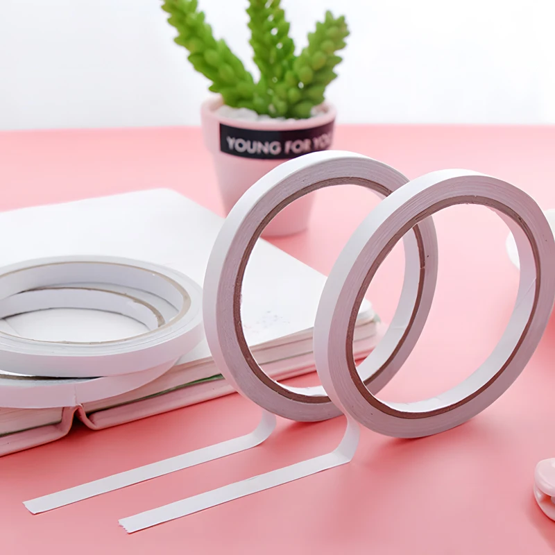 

1 Roll White Double Sided Tape Tear-by-Hand Tapes Adhesive Sticky Двусторонний скотч for Scrapbooking Envelope Stationery Supply