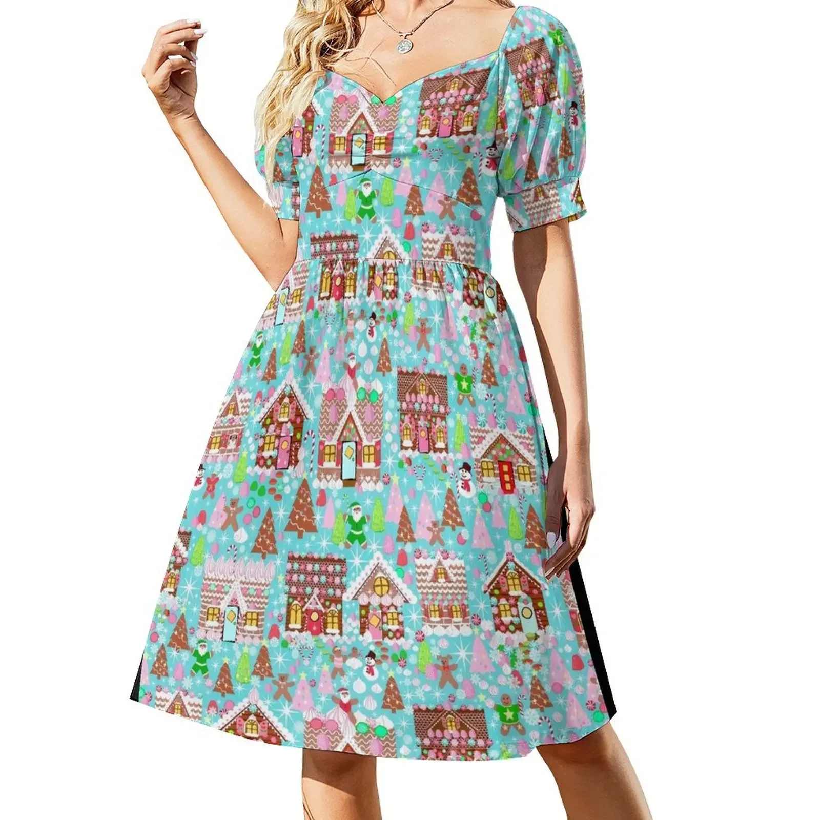 Рождественский пряничный домик праздничное деревенское платье женская одежда