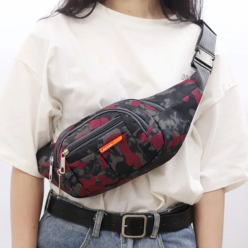 

Colorful Printed Waist Bag Pillow-shaped Women's Pockets Hip Belt Bag Lady Girls Casual Wallet Travel Hiking Fanny Pack Case