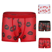 mens underwear hot red lips hip lifting net gauze lip language flat angle underwear underwear men mens