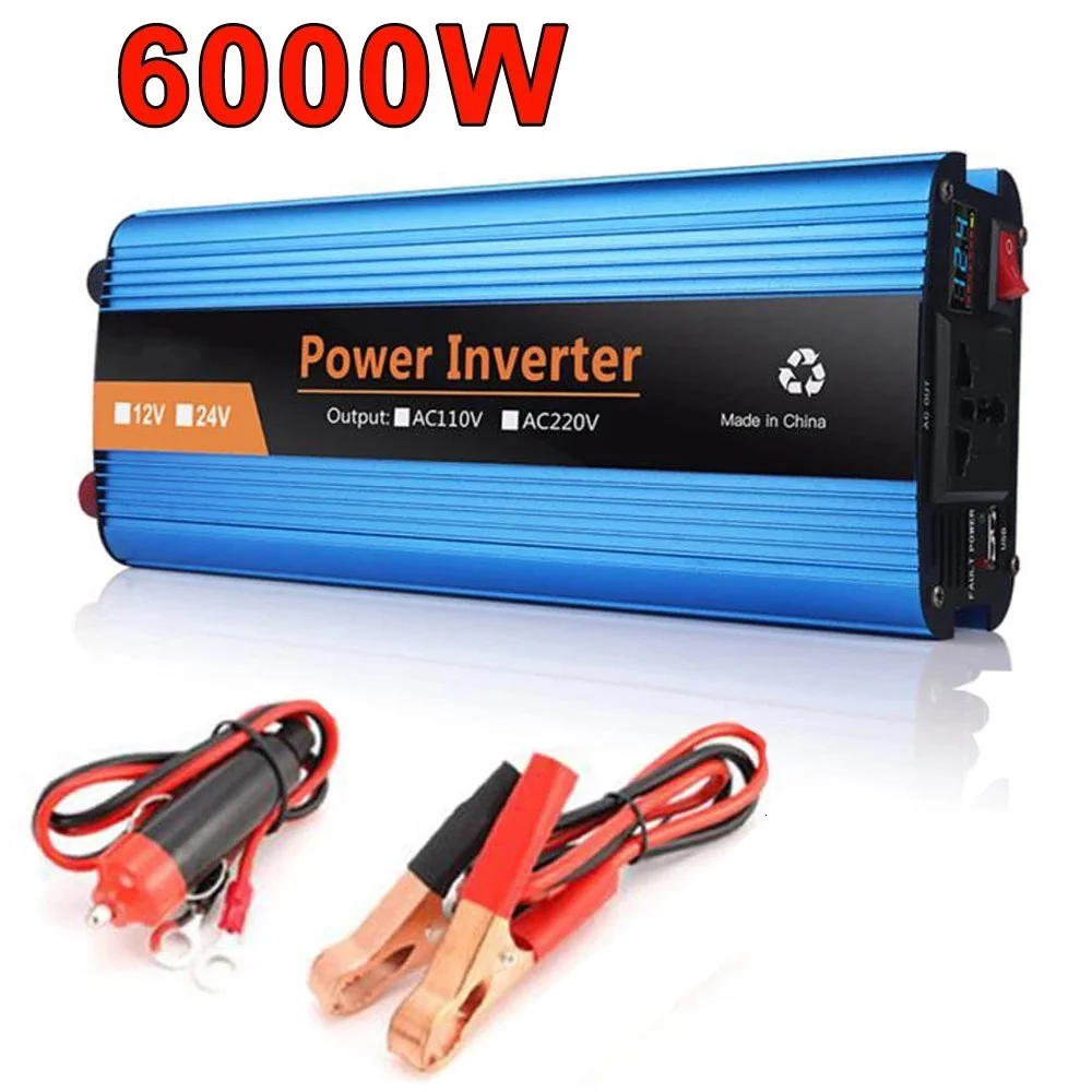 

Inverter 12V 24V 220V Sine Wave 6000W Modified Sine Wave Inverter Car Solar Voltage Converter Adapter инвертор 12v 220v чистый