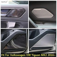 car handle bowl audio speaker door loudspeaker cover trim stainless accessories interior for volkswagen vw tiguan mk2 2016 2022