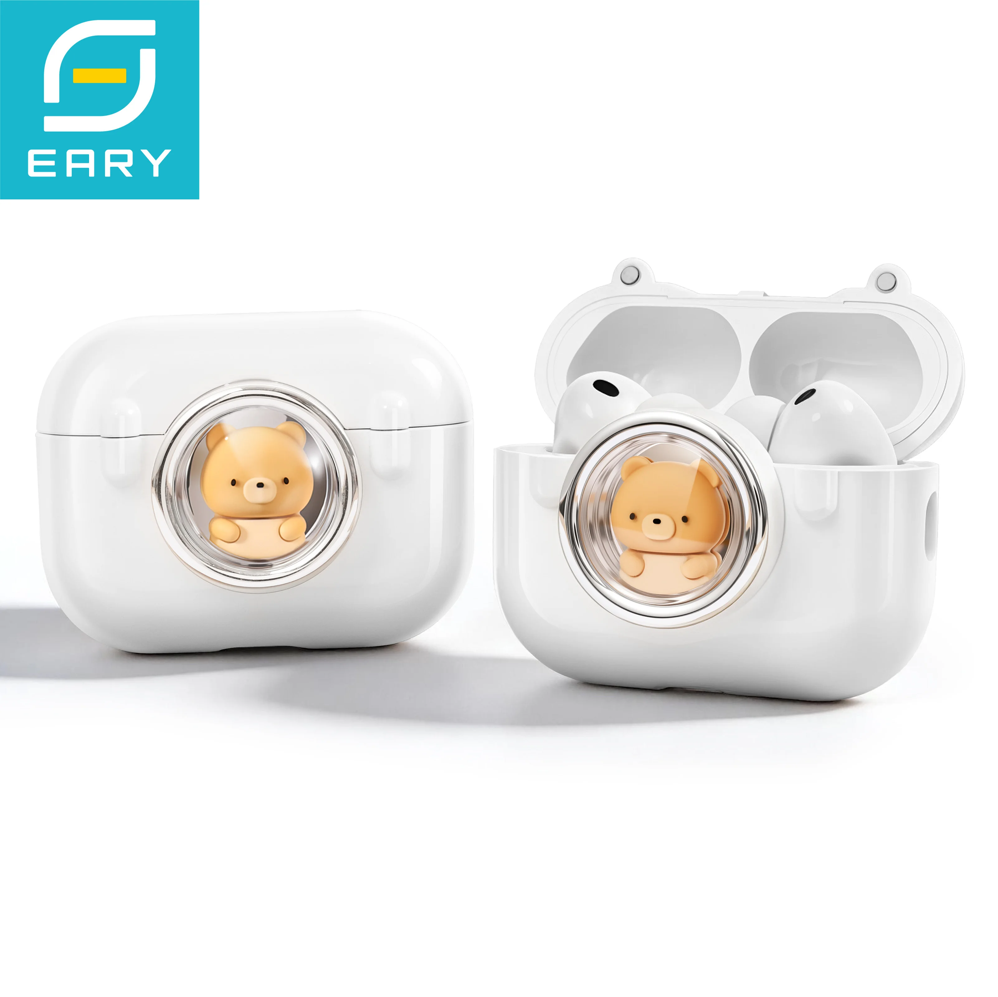 Фото Защитный чехол Eary 3D с милым мультяшным дизайном для AirPods Pro 3, с магнитной защелкой, противоударный, из поликарбоната, полностью закрывающий наушники №1