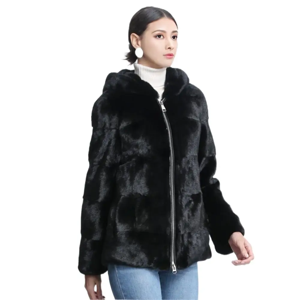 Natural Mink Jackets Imported Real Mink Fur Coat Women Genuine Mink Coats With Hood Winter Thick Warm Jacket 2022 Luxury casaco enlarge