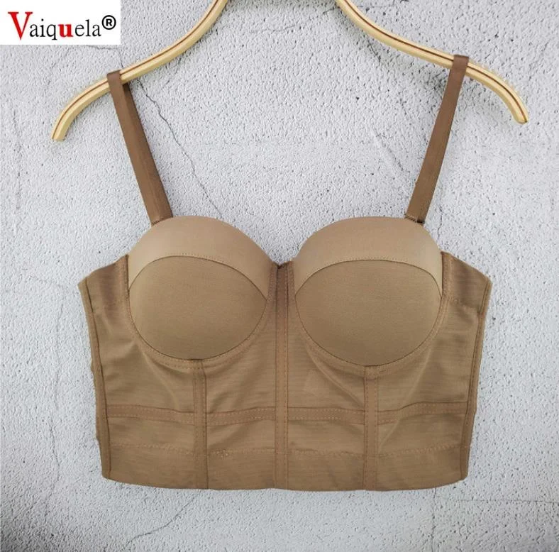 Mesh Push Up Bralet Sexy Corset Summer Crop Top Women Boning Bustier Backless Padded Camisole Tops Low Cut Cropped