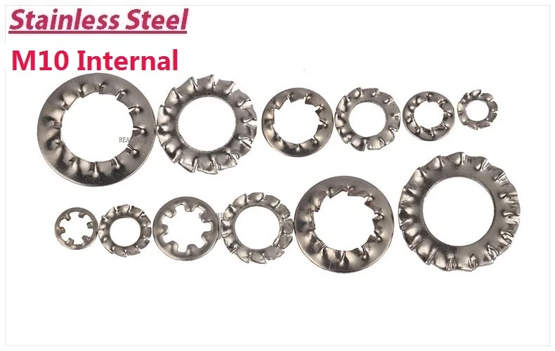 

! 1000PCS M10 Internal 304 STAINLESS STEEL Internal/External Shakeproof Tooth Serrated Lock Washers