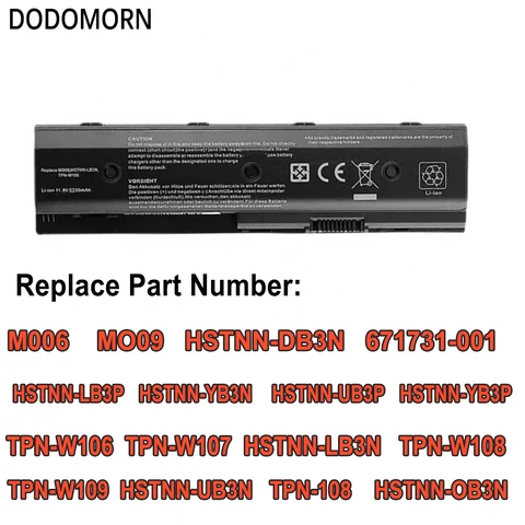 Аккумулятор для ноутбука DODOMORN MO06 11.1V 62Вт 5600 мАч