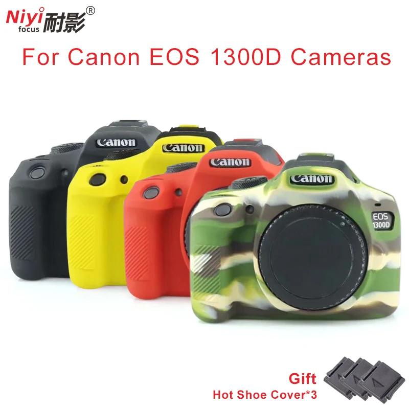 

For Canon EOS 1300D Soft Rubber Silicone Skin Case Cover DSLR Camera Video Bag Protective Body Battery Opening Photography