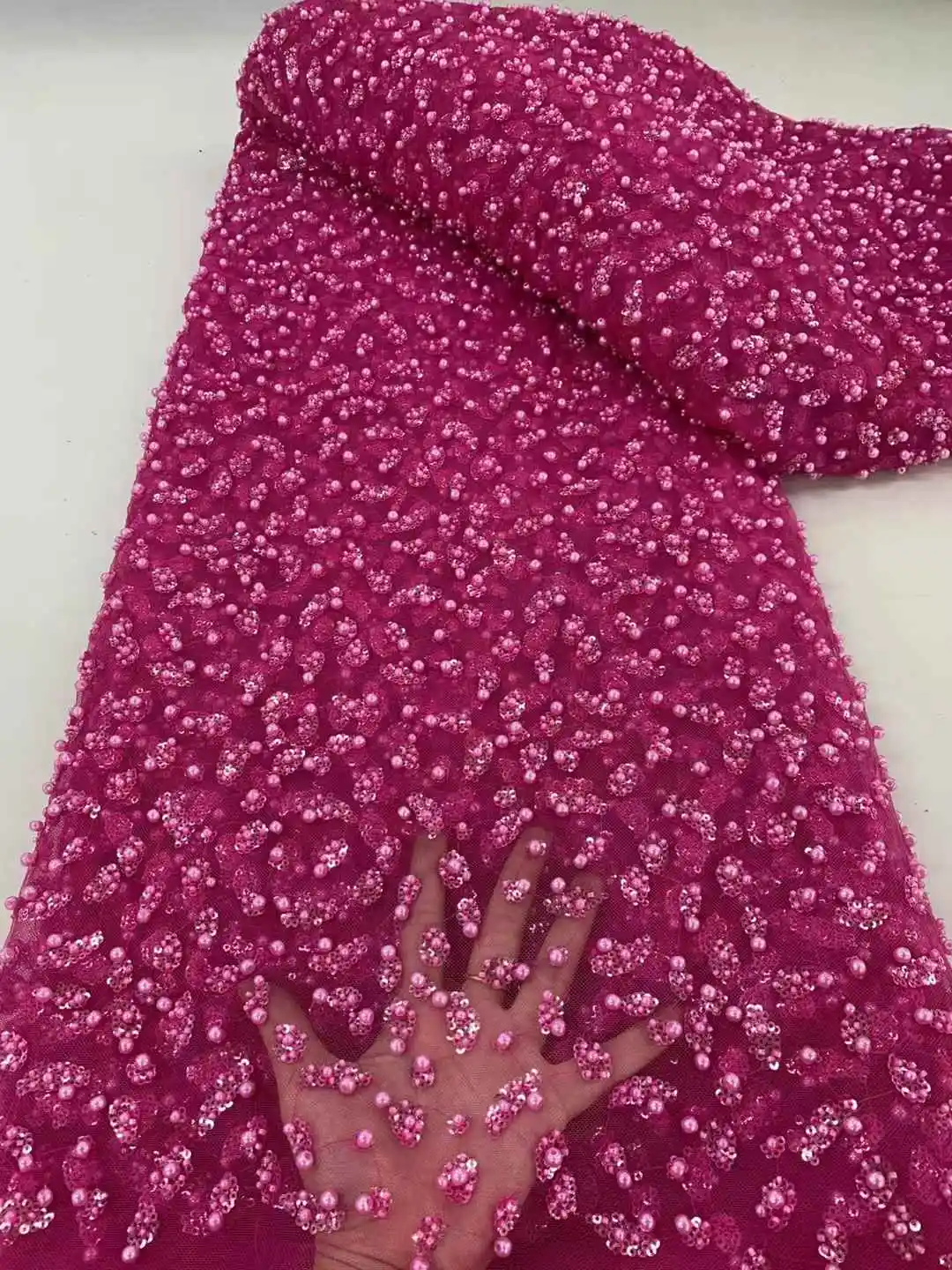 Африканская кружевная ткань 2024 блестки бисер вышивка кружево нигерийская