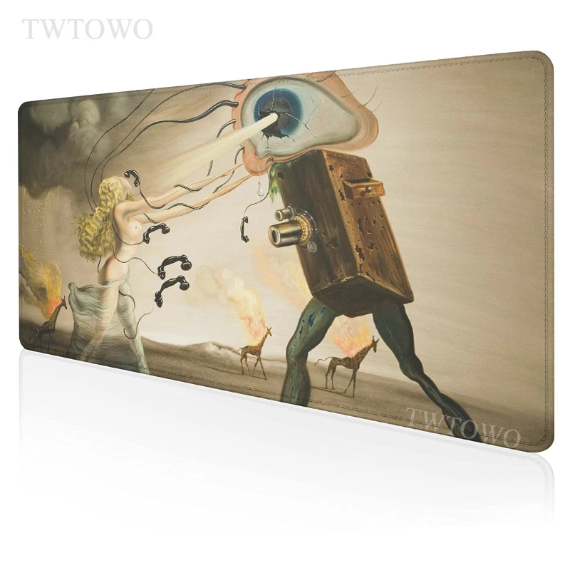 

Salvador Dali Mouse Pad Gamer Home XXL Large keyboard pad Desk Mats Mouse Mat Natural Rubber Gamer Office Soft Laptop Mice Pad