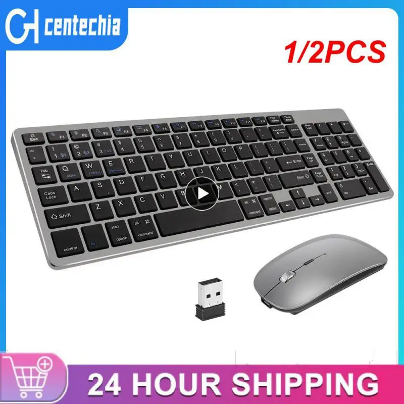 

1/2PCS Russian Spain USA French Ltalian German UK layout Wireless Keyboard and Mouse Combo Silent Mice for PC Laptop, Computer