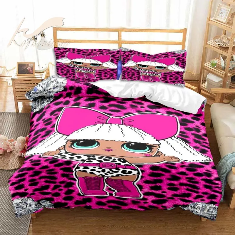 

Cute Gril Comforter Cover Bedding Set King Size Prince Duvet Cover Sheet Pillowcase 100% Bamboo Fiber Bed Set