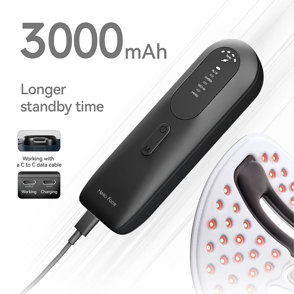 Медицинская светодиодная фототерапия маска для лица красная терапия 630 нм 850