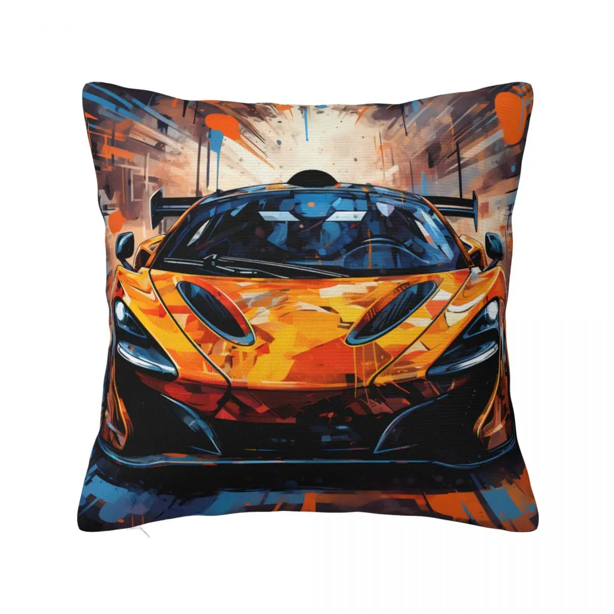 

Fantastic Sports Car Pillow Case Various Styles Wall Graffiti Spring Decorative Pillowcase Polyester Car Zipper Cover