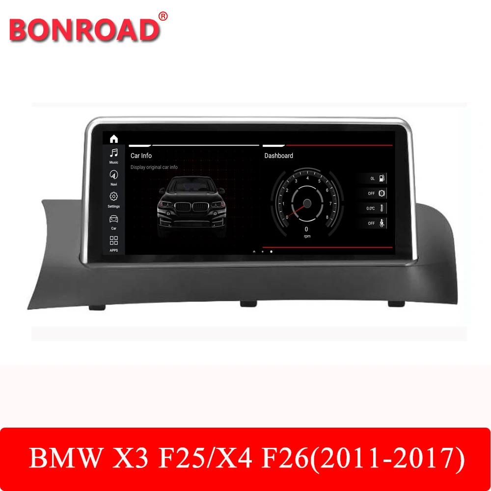 

Bonroad 10.25" Android 10 Car Radio Multimedia Player WiFi DVD Carplay For BMW X3 F25 X4 F26 CIC/NBT GPS Navigation