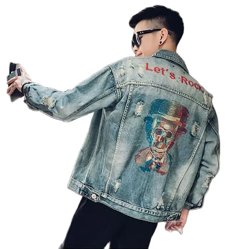 Джинсовая куртка мужская Vibrato уличная одежда в Корейском стиле ковбойский парень