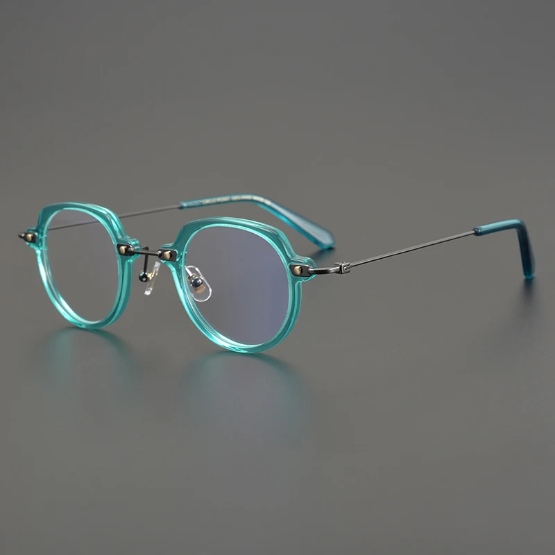 Vintage Titanium Eyeglasses Frame Men Acetate Myopia Optical Prescription Glasses Frame Women Designer Luxury Brand Eyewear