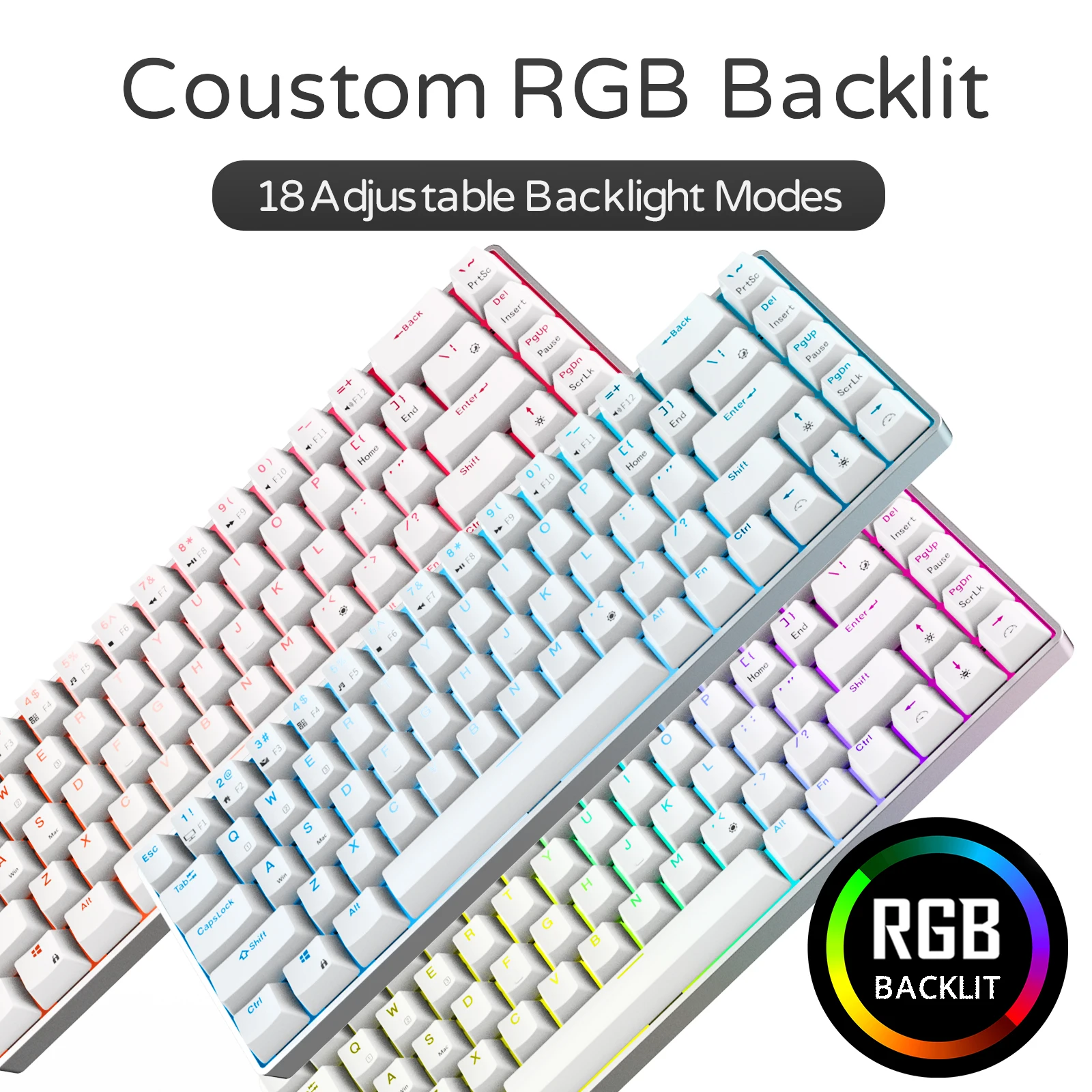 RK68 Pro RGB Backlit Hot-swap Mechanical Keyboard, 2.4Ghz Wireless/Bluetooth/Wired Gateron Switch Gaming Keyboard with CNC Case enlarge