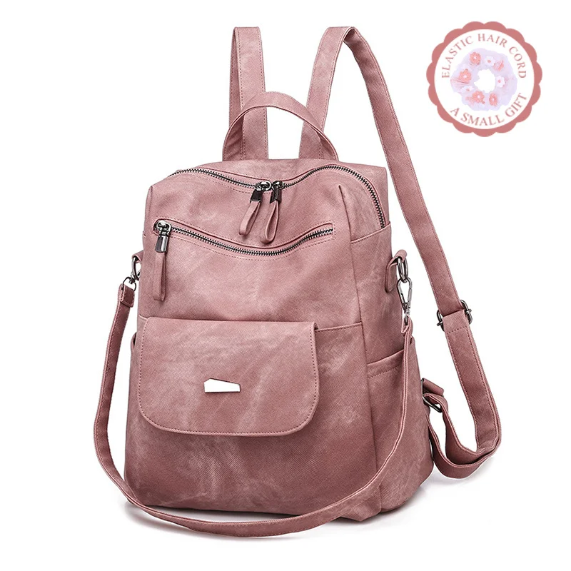 

Leather Backpack Women Shoulder Bag Vintage Bagpack Travel Backpacks For School Teenagers Girls Back Pack Mochila Feminina