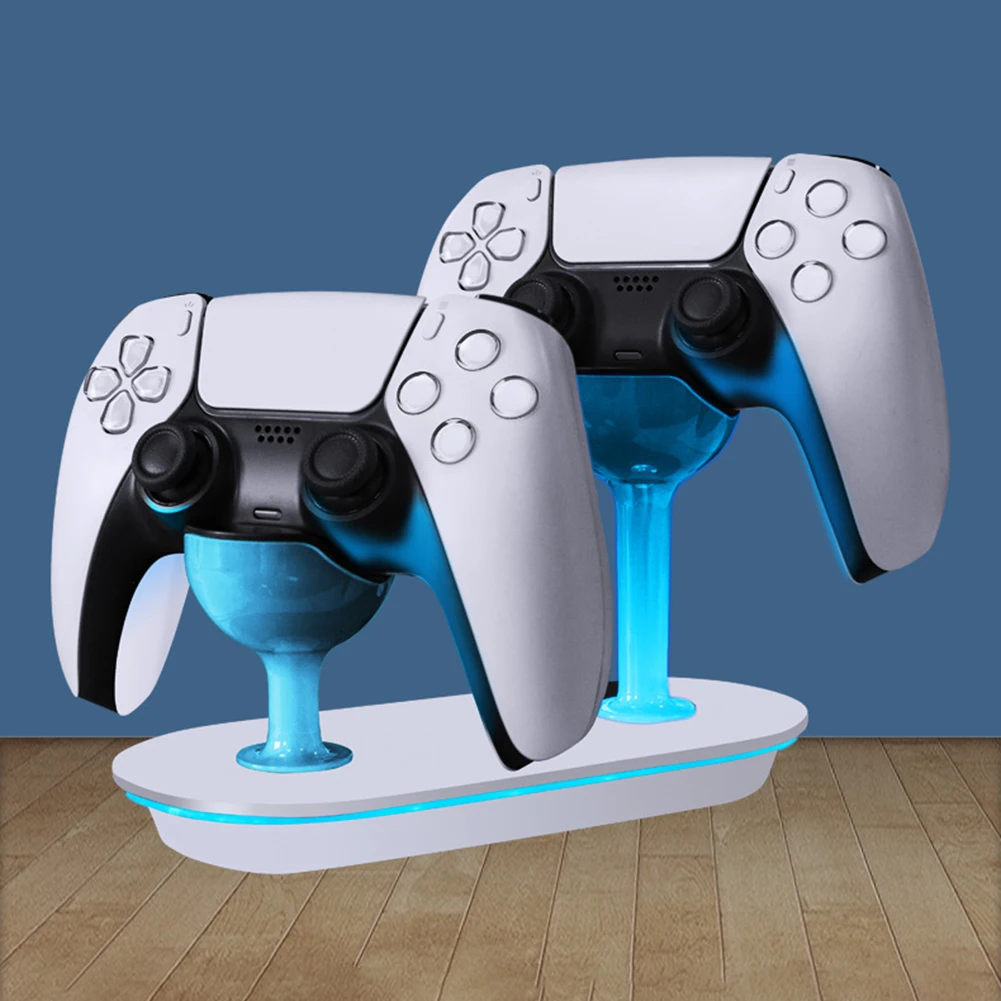 

Двойное зарядное устройство для контроллера PS5, док-станция для быстрой зарядки USB Type-C, игровой джойстик, Подставка для зарядки геймпадов, за...