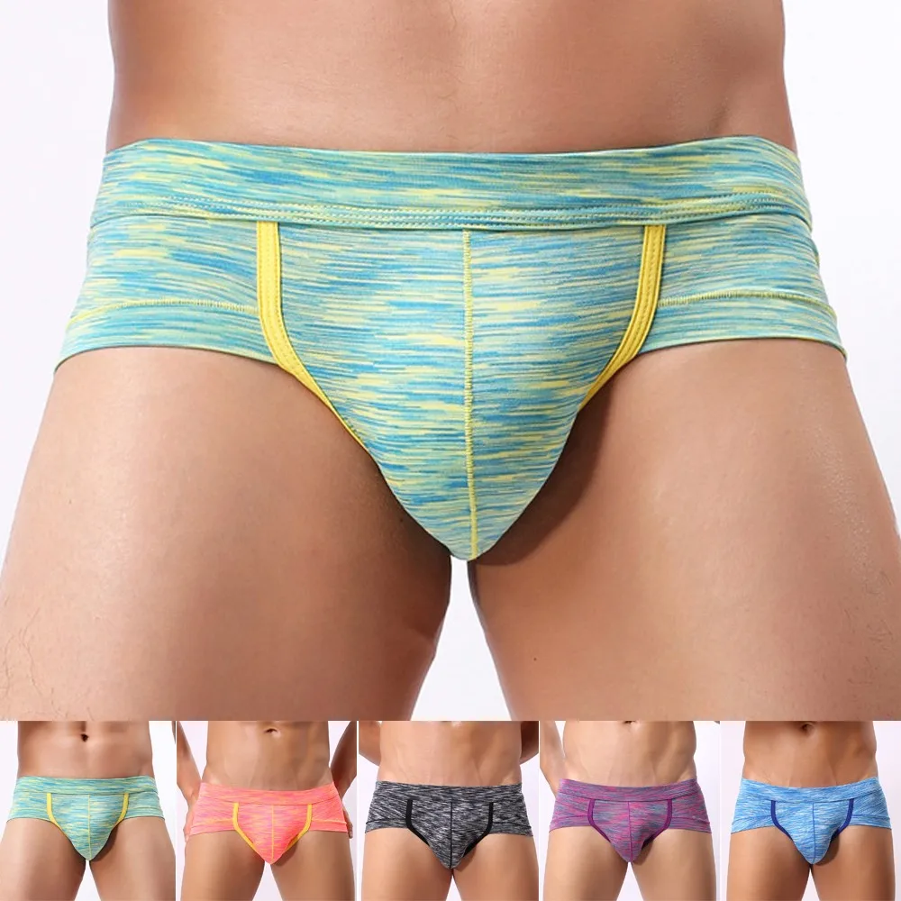 

Men's Sexy Low-rise Triangle Briefs Breathable Printing U-convex Pouch Underwear Underpants Bulge Pouch Brief Sexy Panties