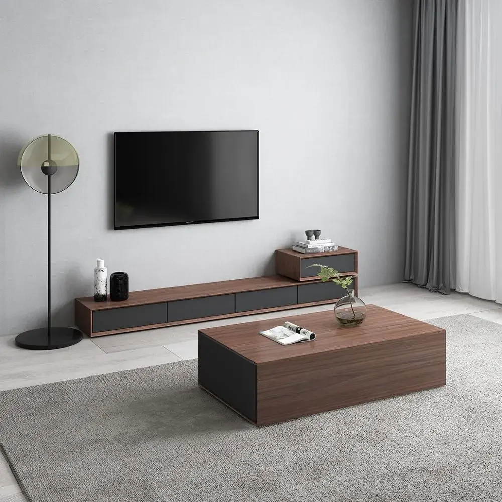 

Чайный столик с деревянным дизайном, подставка под телевизор для гостиной, мраморный кожаный шкафчик с овальными краями, шкафы, мебель в скандинавском стиле