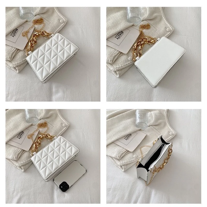 Girl's PU Leather Messenger Ba Woman Solid Color Tote Bag Women's Small Shoulder Bag