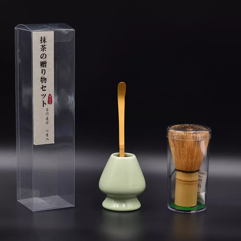 

NEW2022 3 Pcs/set Japanese Traditional Matcha Giftset Bamboo Matcha Whisk Scoop Ceremic Matcha Holder Matcha Tea Stirrer Matcha