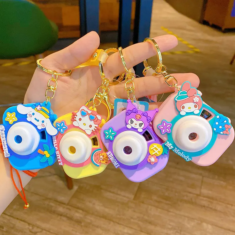 New Sanrio Hello Kitty Kuromi Cinnamoroll KeyChain Pendant Bag Ornament Accessories Projector Camera Anime Creative Kawaii Gifts