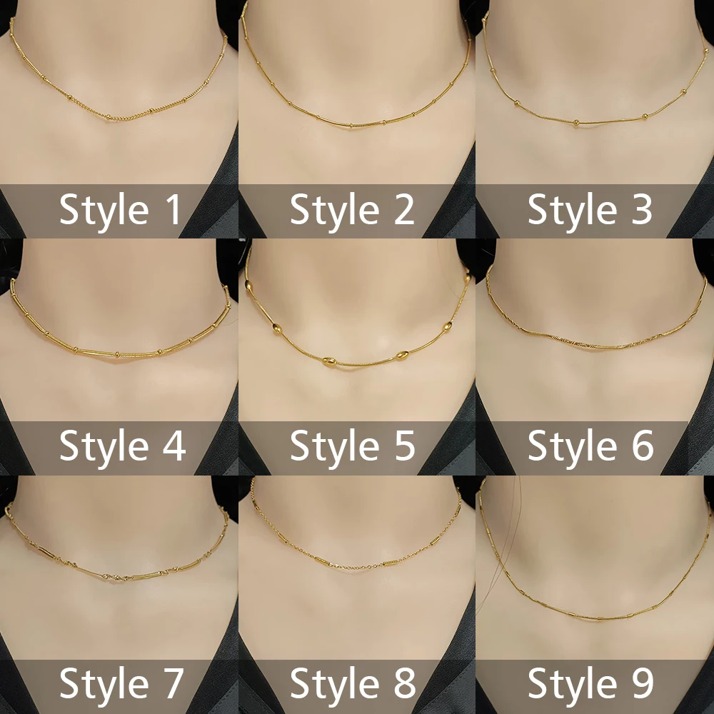 Ожерелье из нержавеющей стали золотого цвета толстая цепочка до ключиц чокер