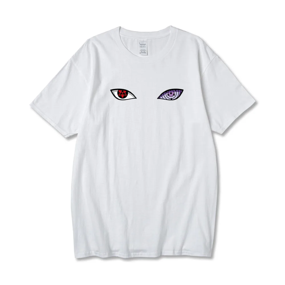 

Fashion Japanese Anime T Shirt Men Funny Uchiha Uzumaki Hatake Eyes Print Cartoon T-shirt Casual Cool Streetwear Tshirt Top Tee