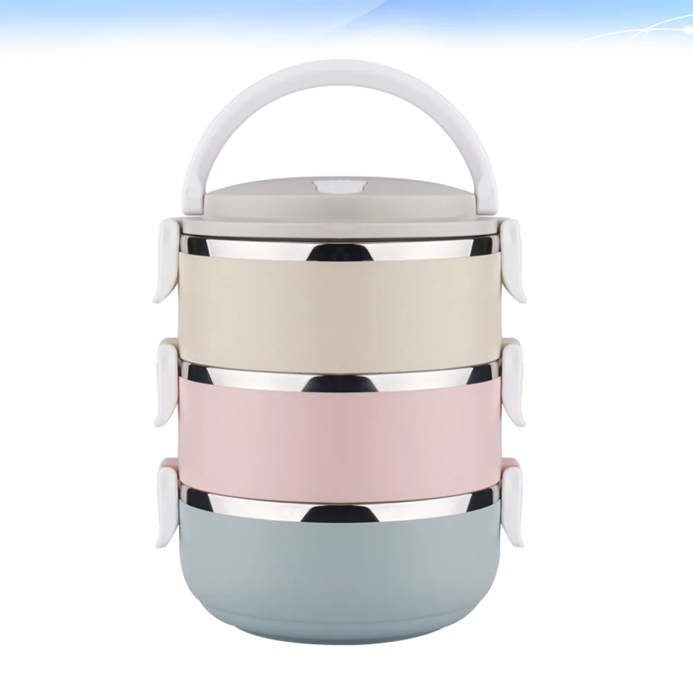 

1 Pc Handle Thermal 3 Layers Storage Box with Lid for Officers Students