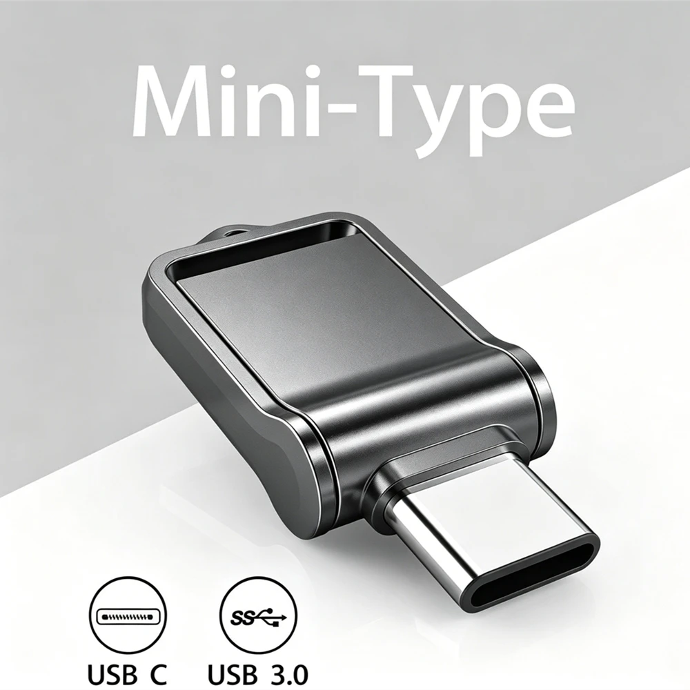 Фото Мини-флеш-накопитель OTG USB 3.0 Type-C на 512 ГБ для iPhone, iPad, Samsung, Android, ноутбуков и телефонов (также доступны версии на 32 ГБ, 128 ГБ, 256 ГБ) №3