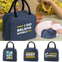 portable lunch bag thermal insulated lunch box tote cooler bag bento pouch phrase print lunch container school food storage bags