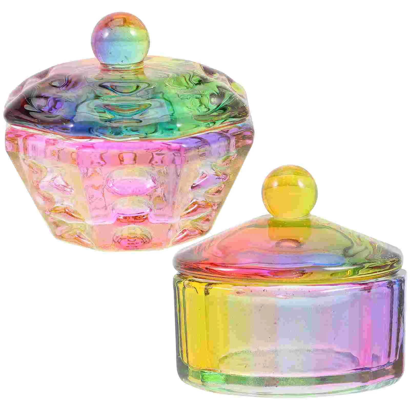 

2Pcs Nail Bowls Glassware with Lid for Dappen Dish Manicure Care Tools