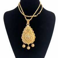 arab luxury long chain necklace jewelry dubai gold chain necklace new gold pendant women sild pendant necklace