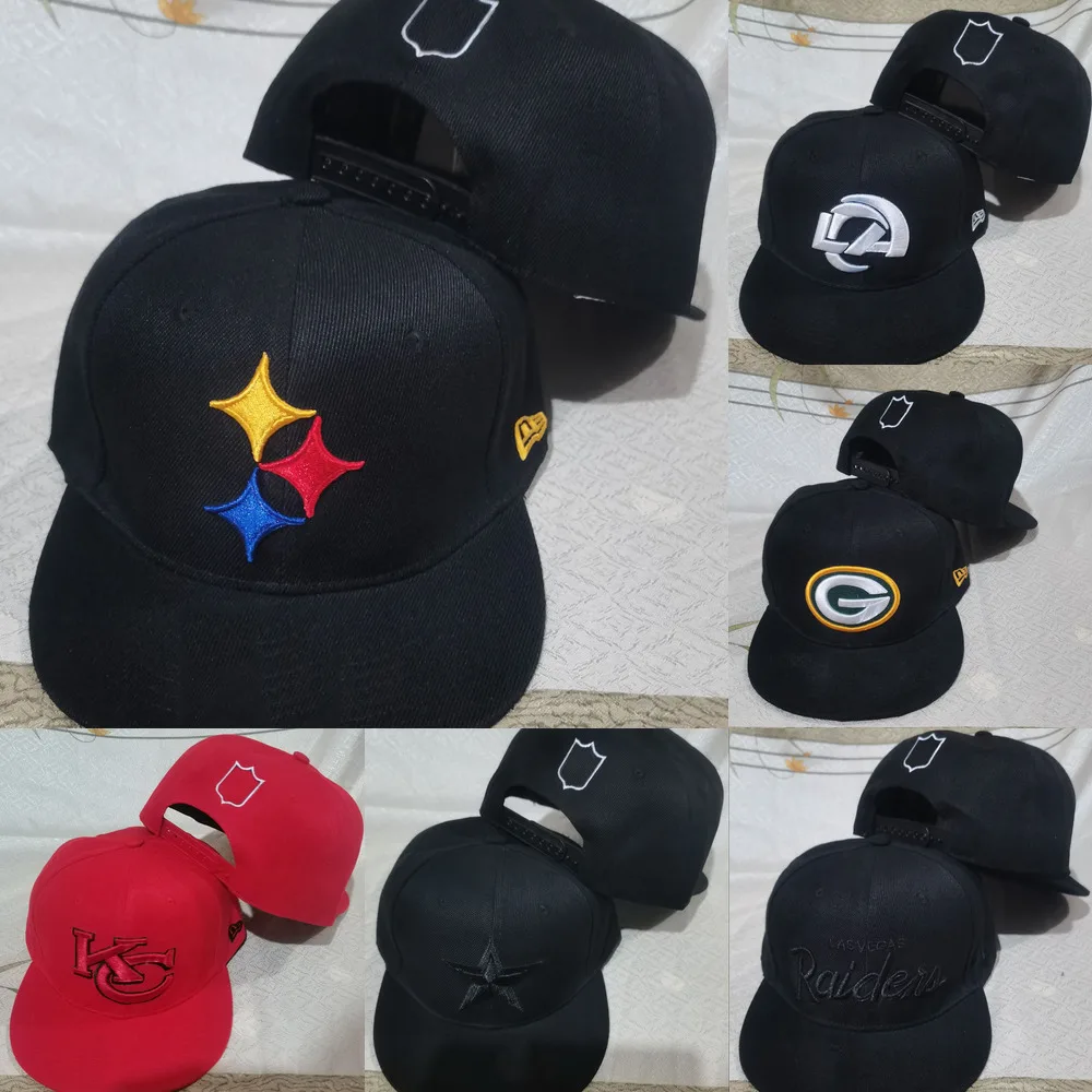 

2022-4-18 Hat American Football Dallas''Cowboys''Cap''Chiefs''Women Men Flat Snapback''Raiders''Adjustable Hats Pure Black