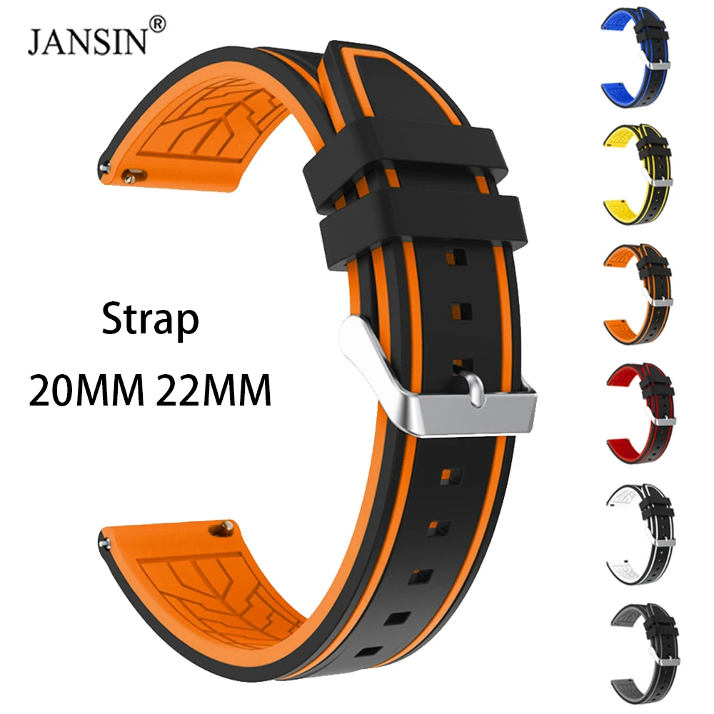 

20mm 22mm Silicone Strap Quick Release Wrist Band for Samsung Galaxy Watch 5 Pro 4 40mm/44mm Active 2 S2 S3 Huawei gt 2/2e Pro