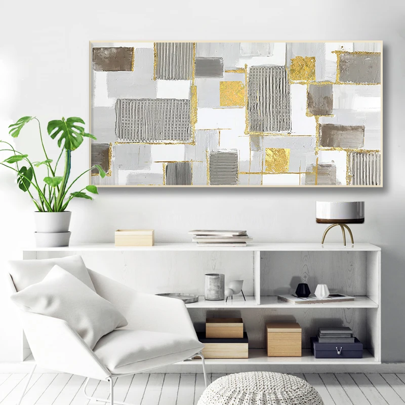 

Hand Painted Oil Painting Gold Abstract Wall Pictures Canvas Decor Art Unframed Canvas Paintings Art For Home Decoration