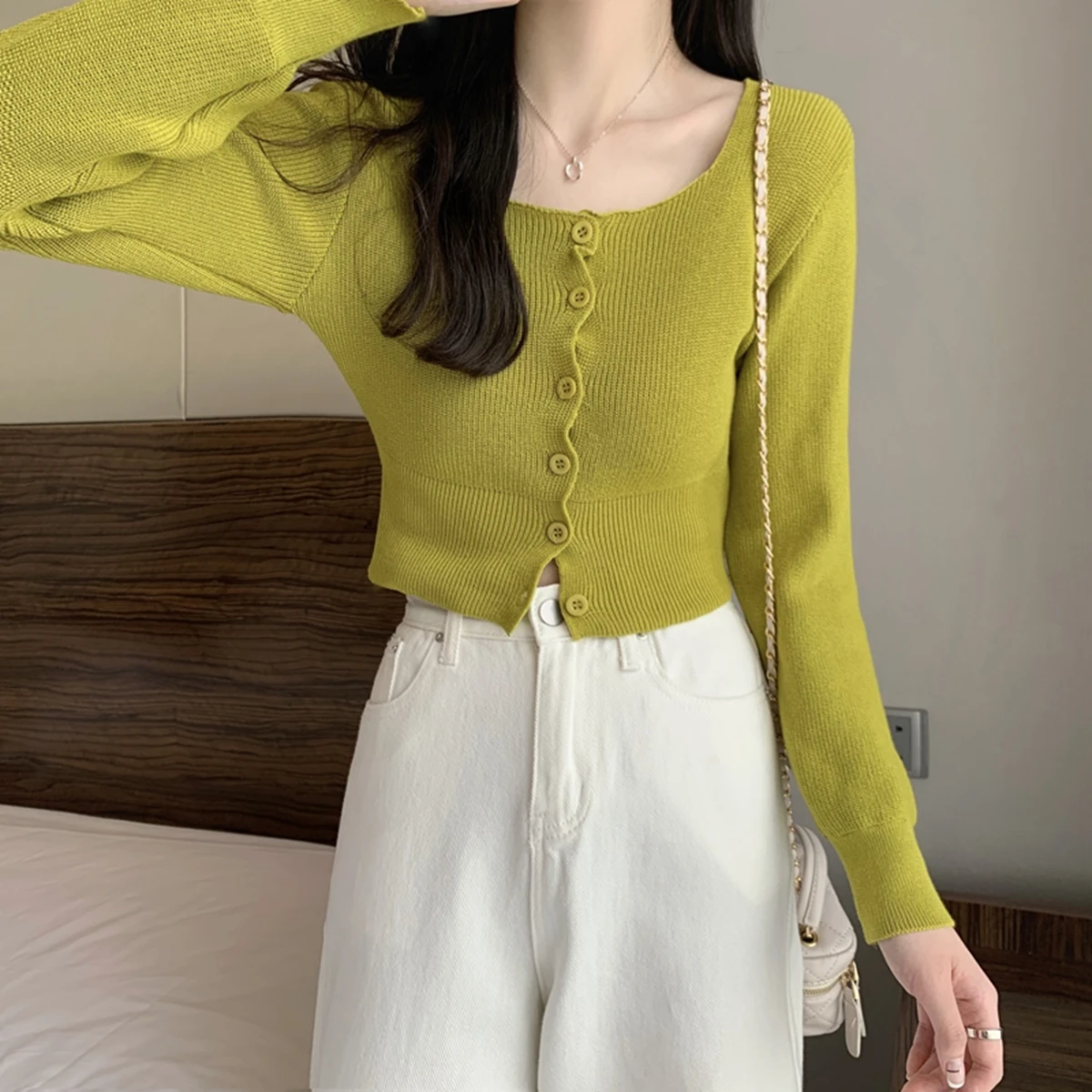 Настоящий снимок реальная цена Осенний корейский чистый приталенный короткий