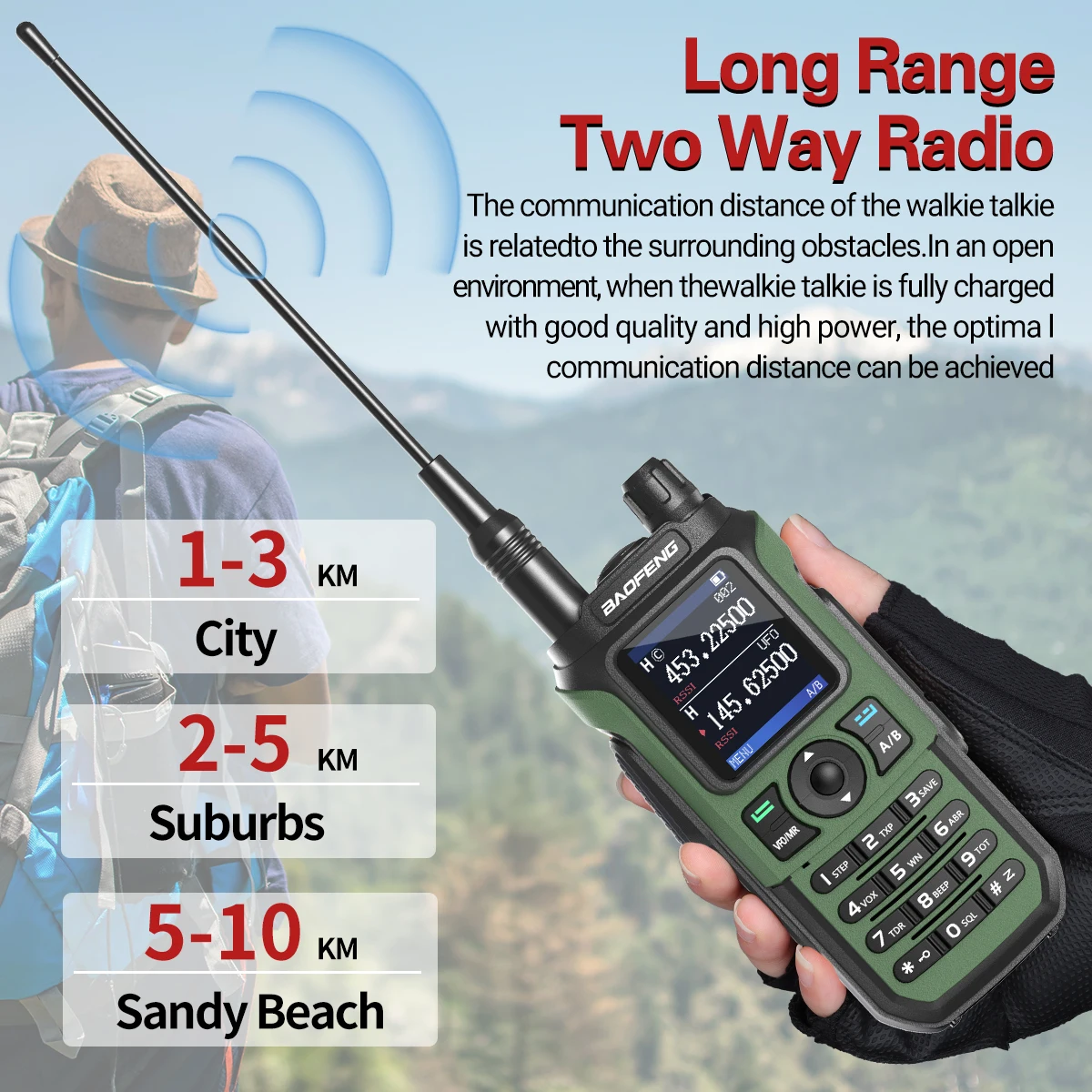 Рация Baofeng UV-21 PRO V2: портативная радиостанция большой емкости с водонепроницаемым