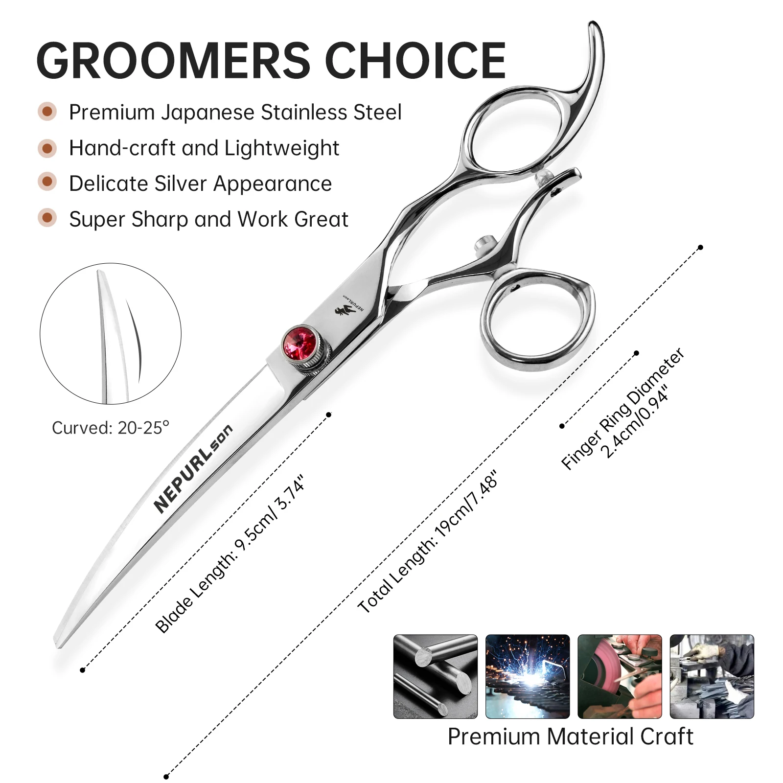 7 5 &quotНожницы для груминга собак ножницы стрижки изогнутые