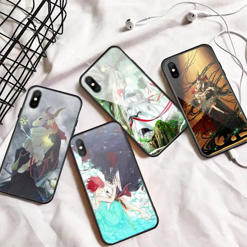 

Anime The Ancient Magus' Bride Phone Case Tempered glass For iphone 11 12 13 PRO MAX mini 6 7 8 plus X XS XR