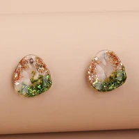 internet celebrity earrings exaggerated exquisite small personality flower resin stud simple creative elegant jewelry