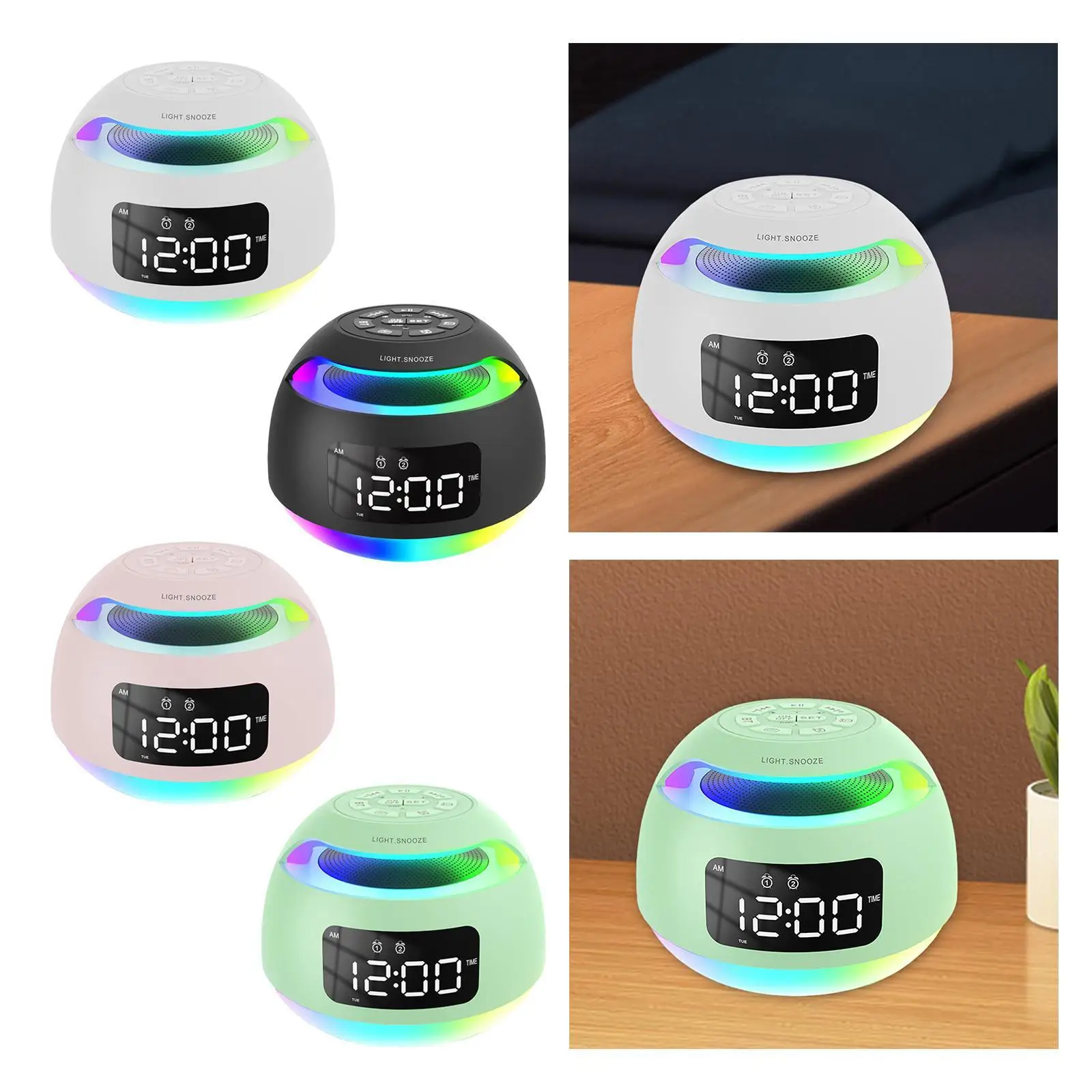 Цифровой будильник с орнаментом и динамиком современный для ванной комнаты