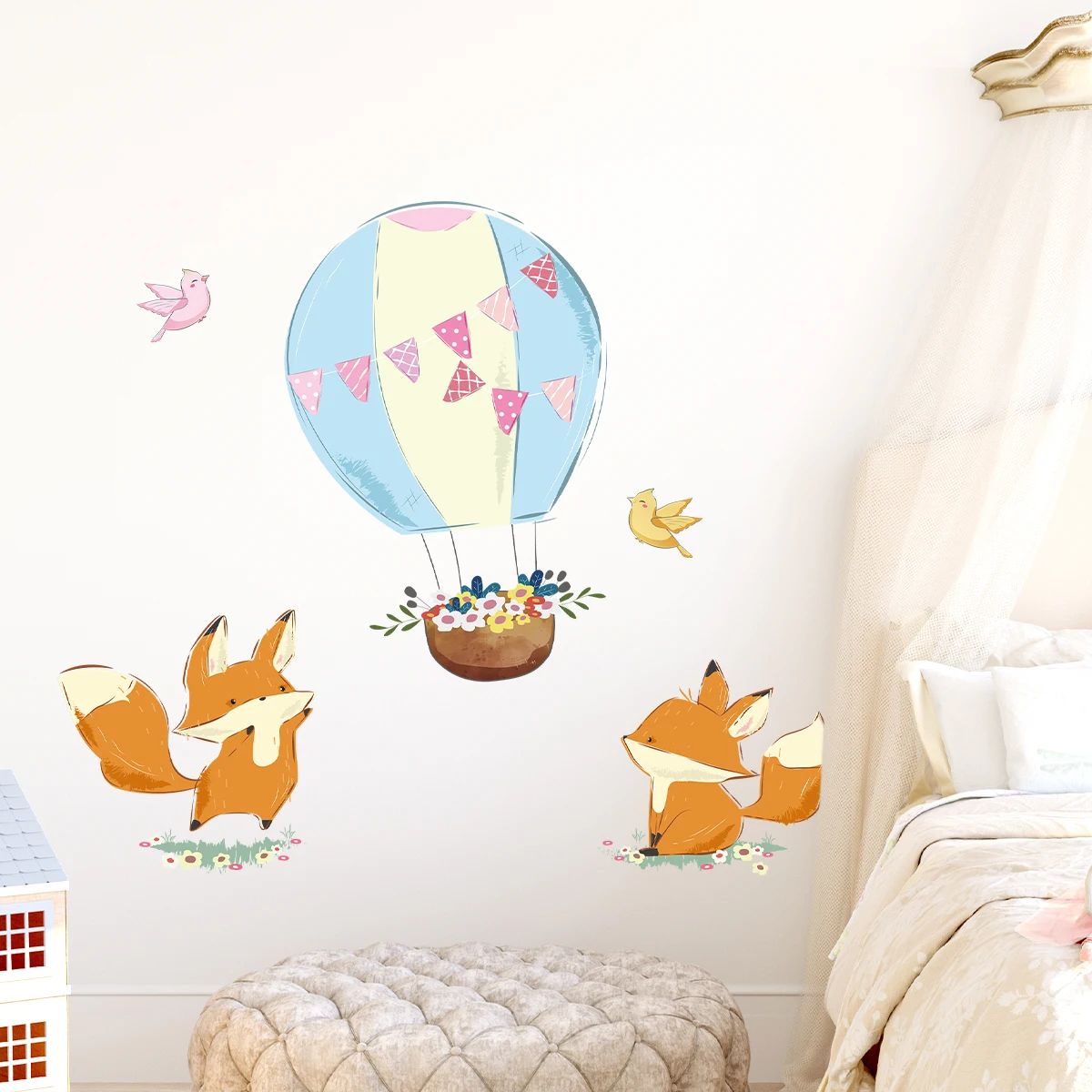 Мультяшные Наклейки На Стену С Воздушными Шарами И Милым Дизайном Лисы Для
