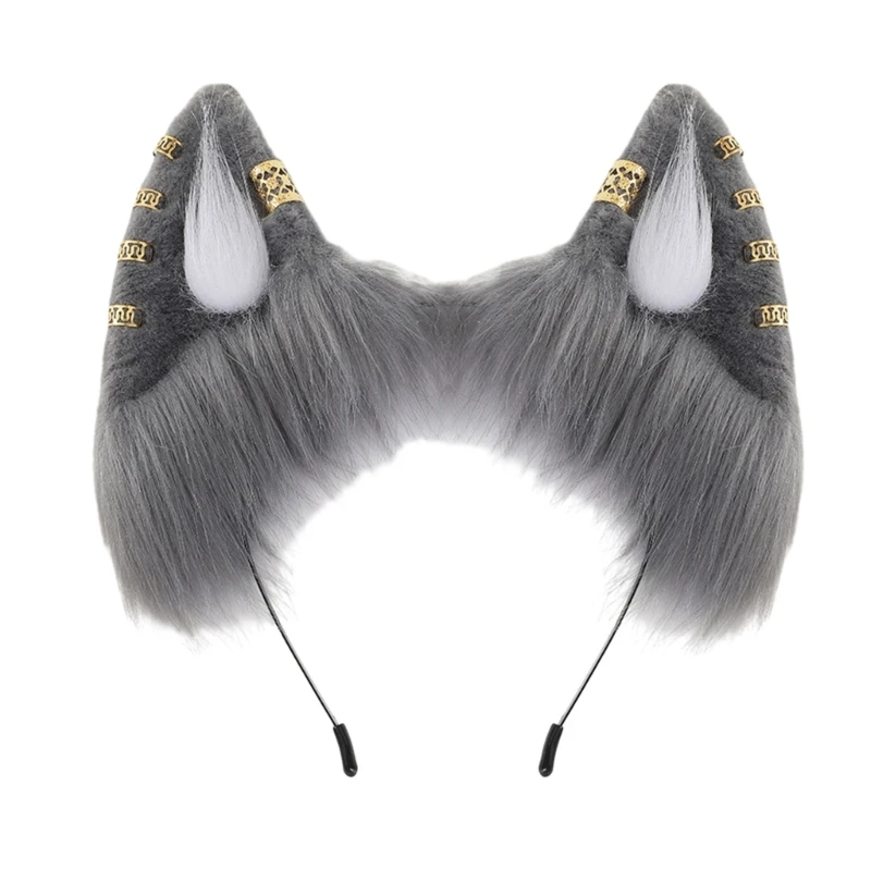 

MXMB Cosplay Maid Dog Ear Cosplay Hair Hoop with Ear Studded Woman Teens Headband for Live Broadcast Carnivals Hairband