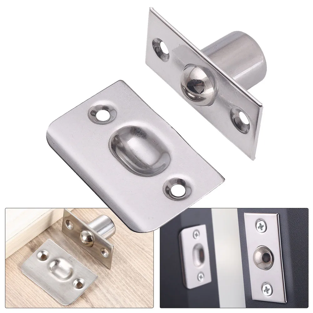 

Door Beads Lock Spring Invisible Wooden Cabinet Door Beads Lock Closet Adjustable Door Top Bead Stainless Steel Catch Latch