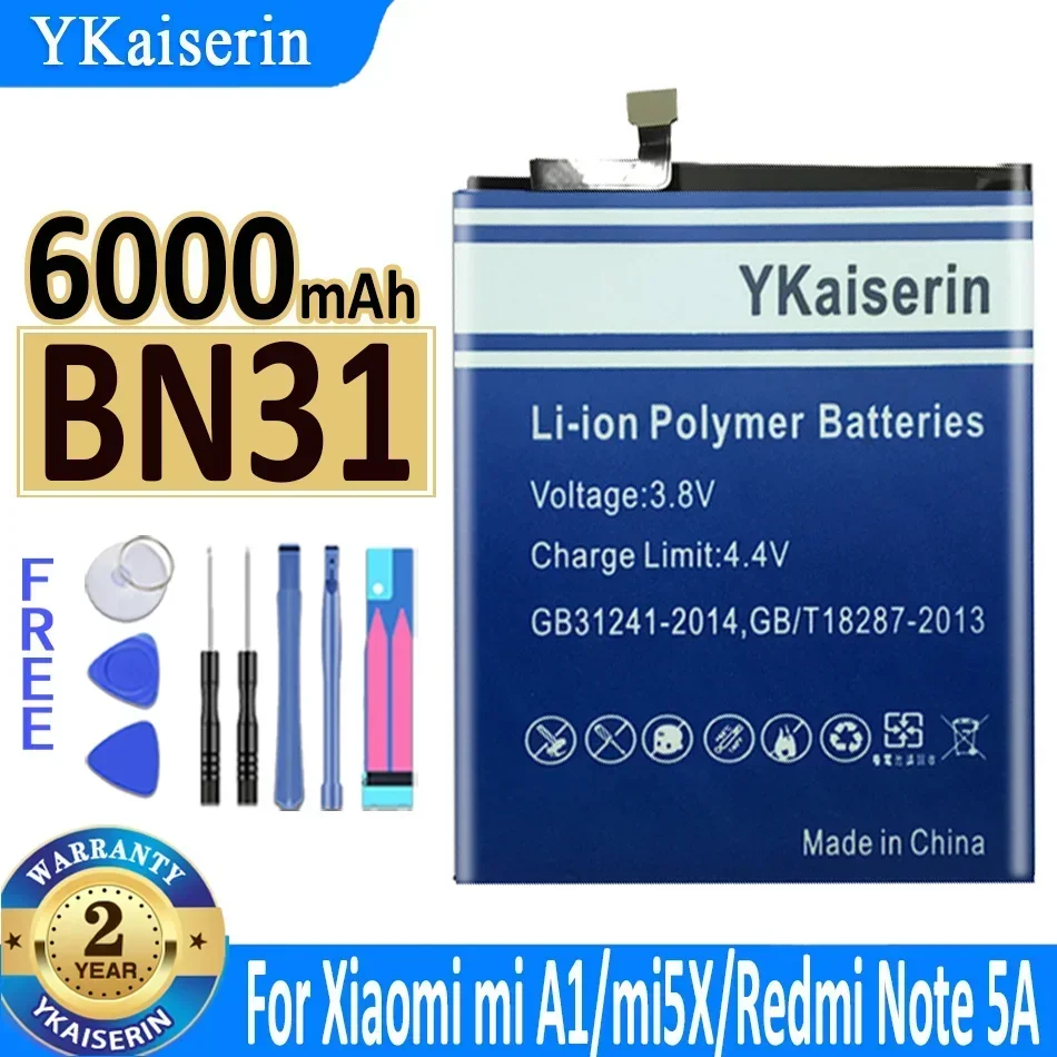 Аккумулятор YKaiserin для Xiaomi Mi Note Pro 2 3 8 6 6X 5X 5S 5 M5 4 M4 A2 Redmi 4X 5A Note2 Bateria NO