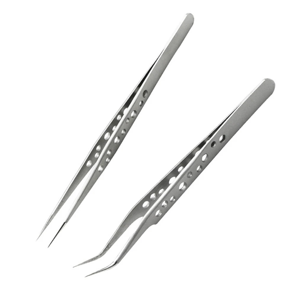 

Electronics Industrial Tweezers Anti-static Curved Straight Tips Precision PCB soldering tweezers for Phone Repair Tools